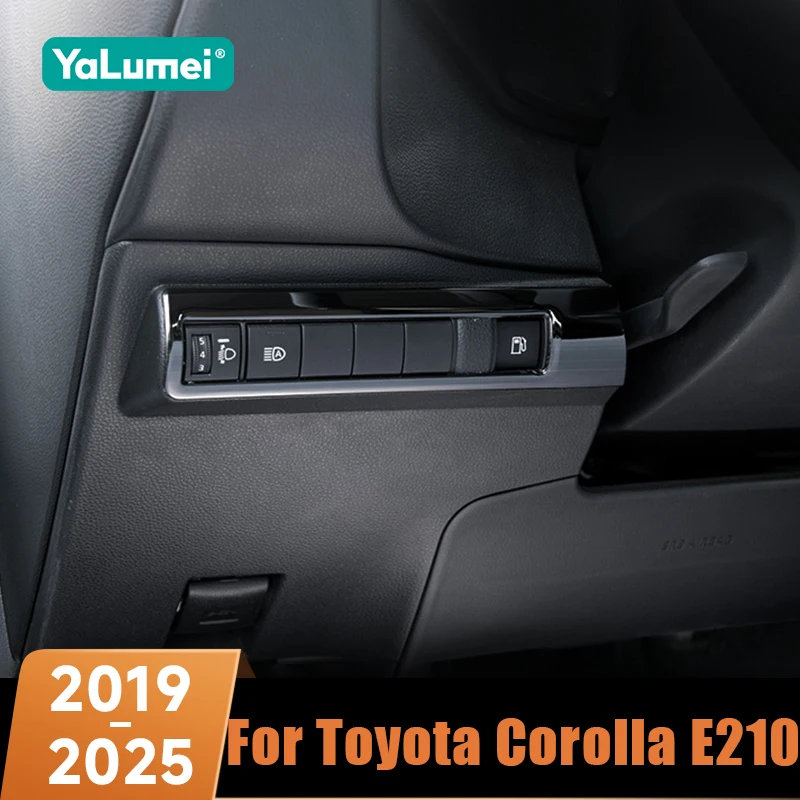 Für Toyota Corolla E210 2019 2020 2021 2022 2023 2024 2025 Hybrid Edelstahl Scheinwerfer-Einstellknöpfe Schalttafel-Verkleidung
