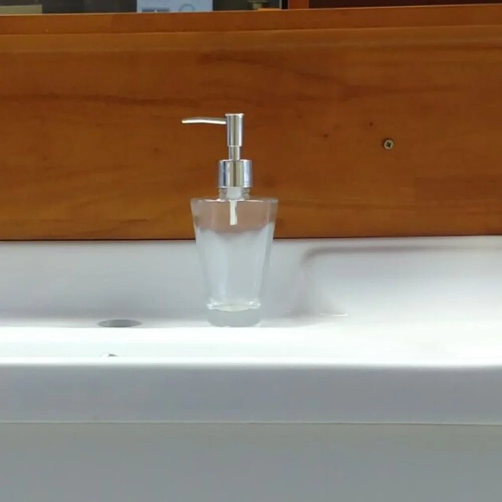 

Press Pump Dispenser Bottle 210ml Clear Refillable Empty Container for Shampoo Lotion Shower Gel Soap Bathroom Travel