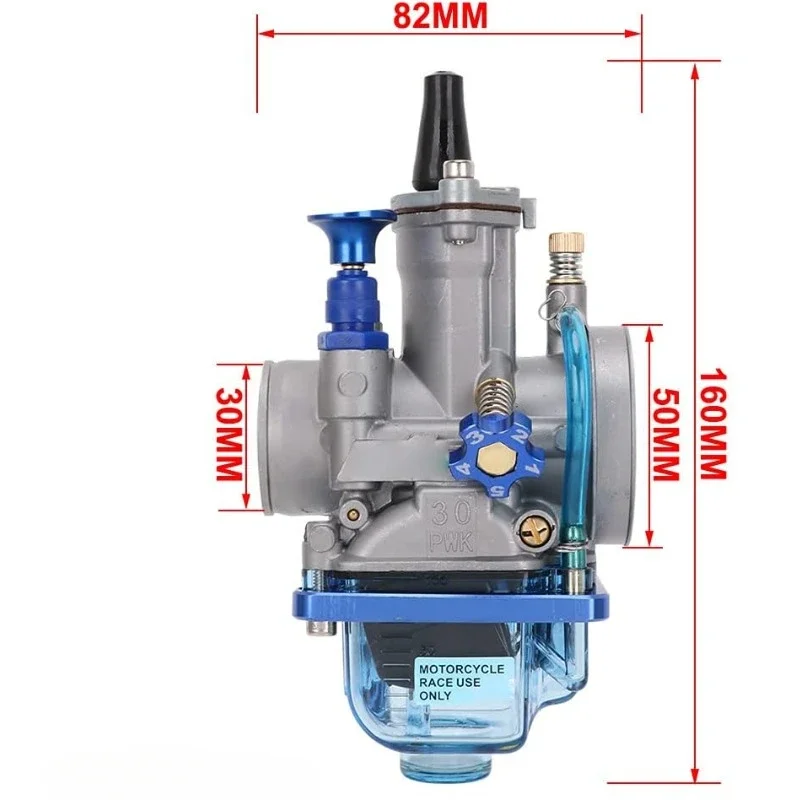 CNC High Speed PWK 30MM Carb Transparent Blue Bottom Cover for 100CC-150CC 110CC 125CC 150CC Racing ATV Accessories Motorcycle