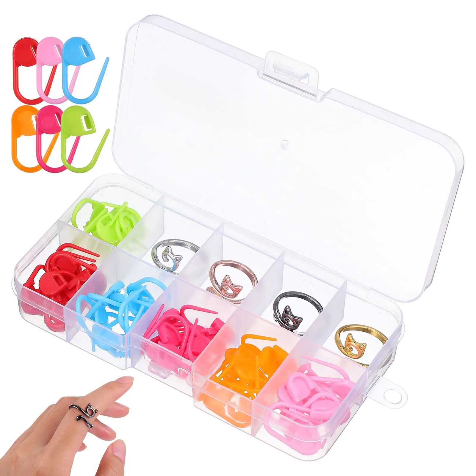 

Sweater Rings Crochet Tension Adjustable Size Metal Material Stitch Markers Knitting Accessories Yarn Guide Cat Theme Crochet
