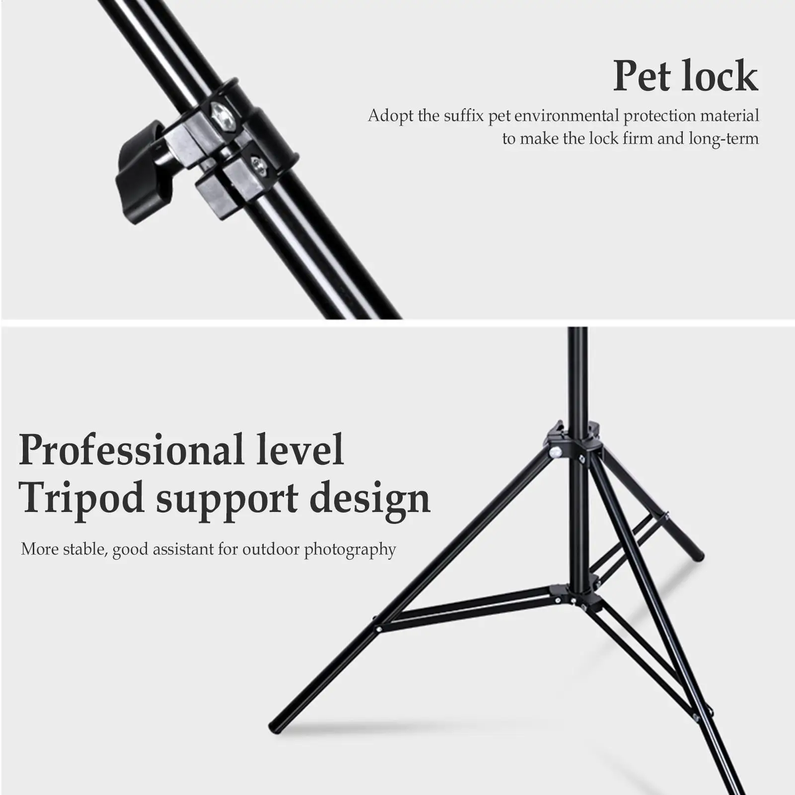 2m Campinglight Stand Folding Telescoping Tripod Adjustable Lightweight metal Floor Lamp Holder Tripod Camping Accessories view 3
