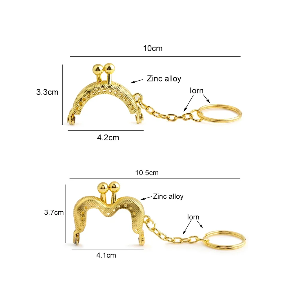 10/30/50PCS 4.2x3.3cm,4.1x3.7cm Metal Coin Purse Frame With Key Ring For Clutch Bags Handle Purse Kiss Clasp Lock Festival Gift