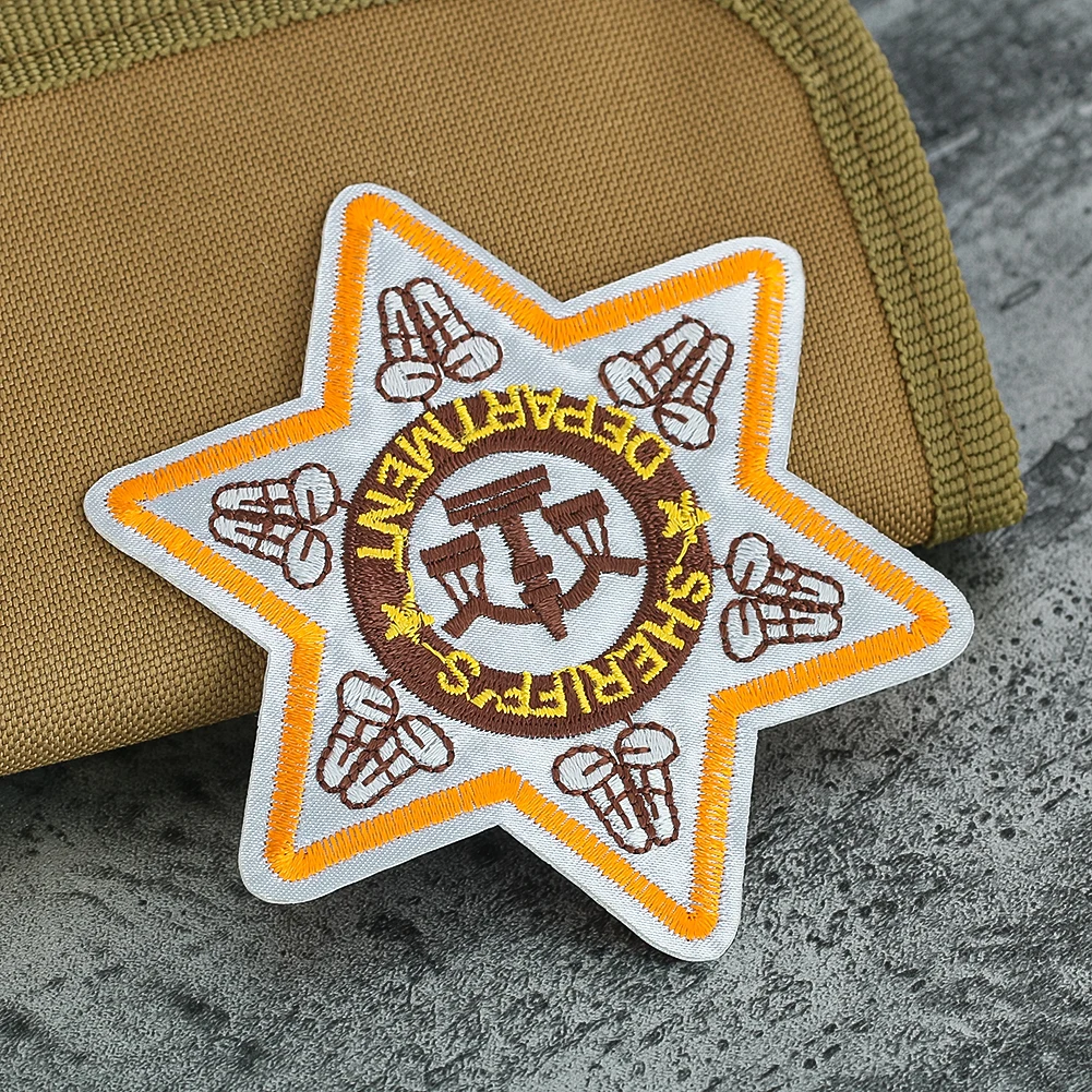 Hexagram Embroidered Clothing Badge Exquisite Six Pointed Star Iron On Transfer Patch With Hot Melt Glue Applique Sew Supplies