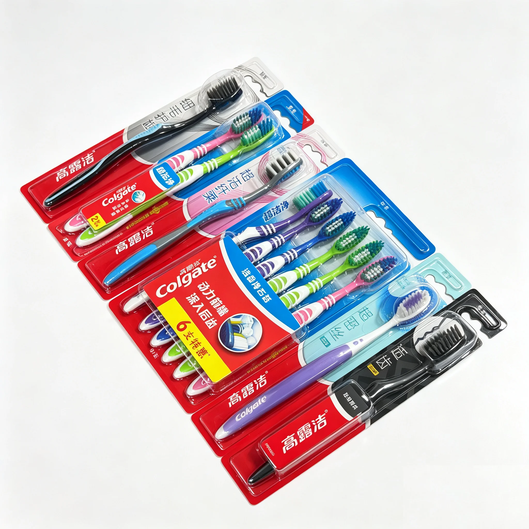 Colgate Assorted Styles Toothbrush 12PCS Bulk Pack Soft Charcoal & Medium Bristle Deep Clean Family Hotel Wholesale Use