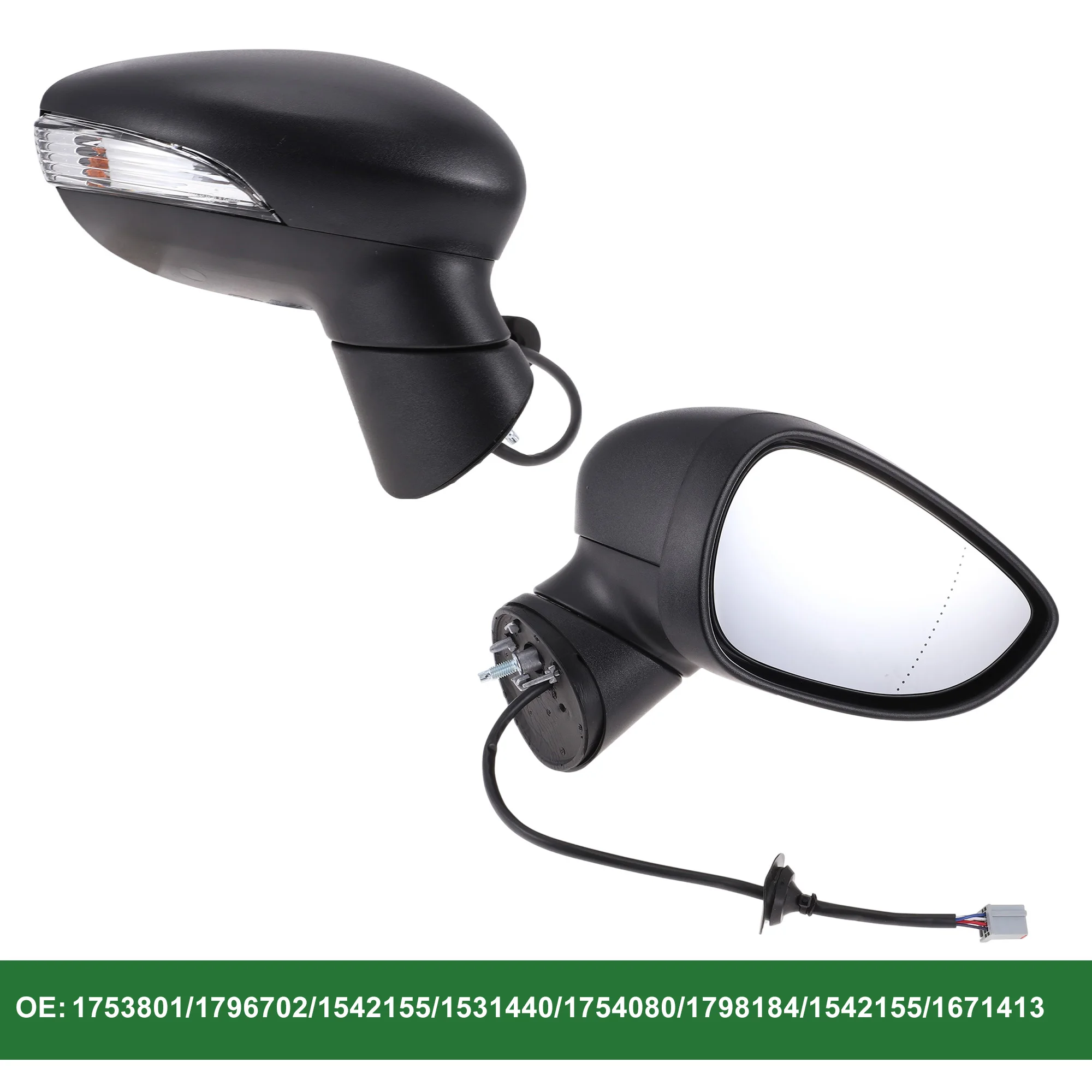 

Uxcell Right Side Electric Door Wing Mirror Side View Mirror Assembly for Ford Fiesta Mk7 2008-2012 No.1753801/1796702/1542155