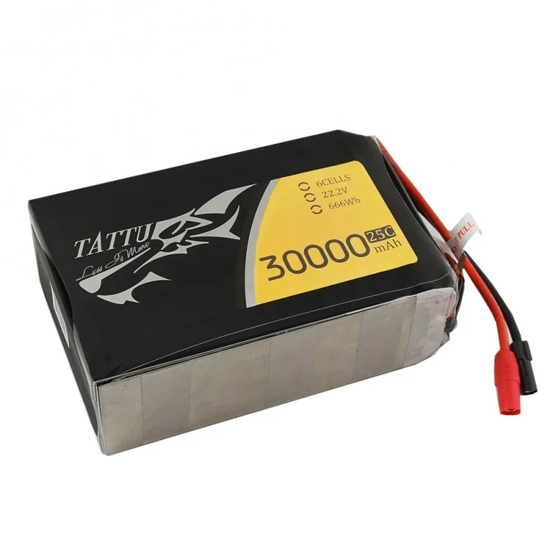 

Drone Lipo Battery Tattu 30000mAh 22.2V Pack with AS150 +XT150 Plug