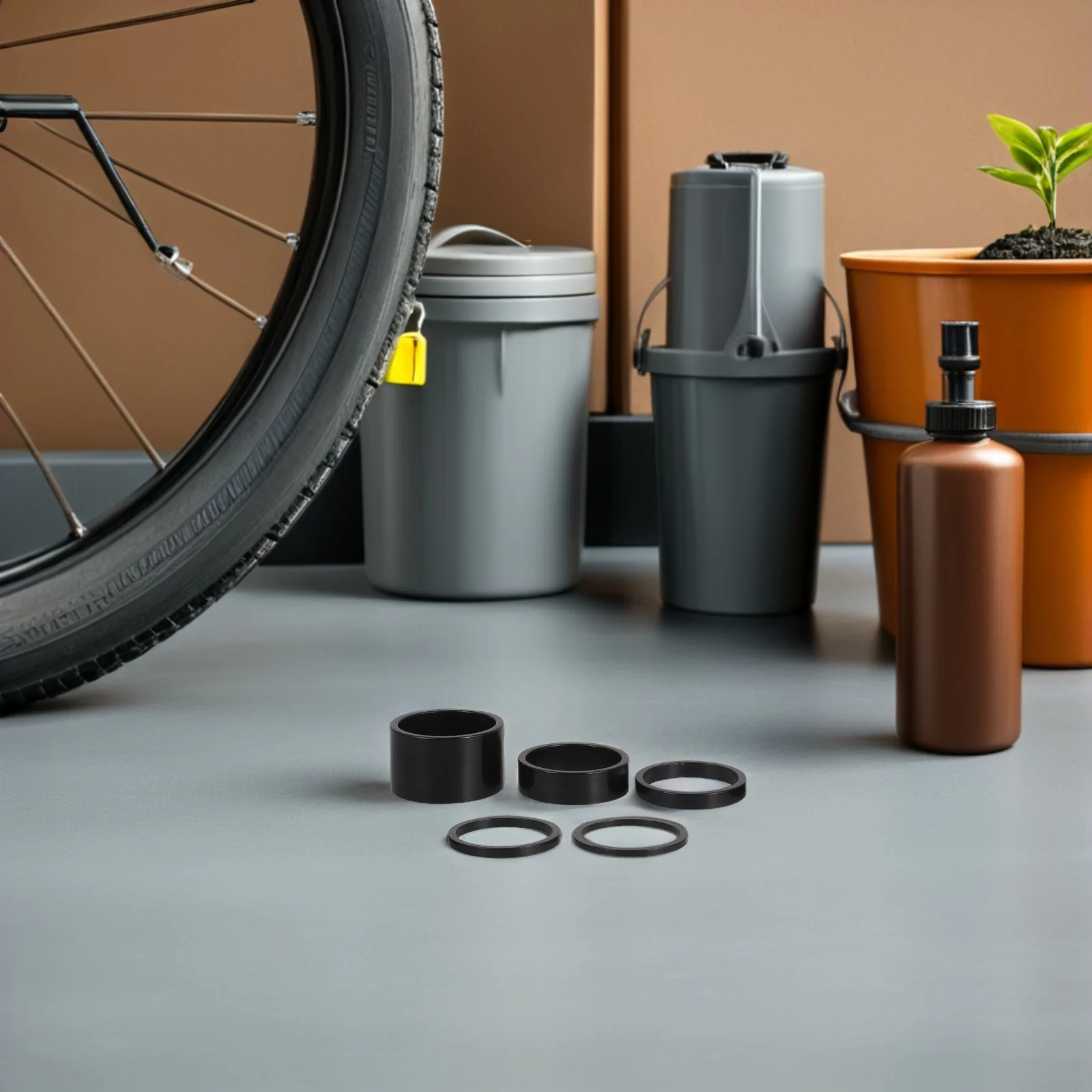 

25Pcs Aluminum Alloy Mountain Bike Headset Spacers Lightweight Durable Front Fork Stem Spacers Bike Accessories