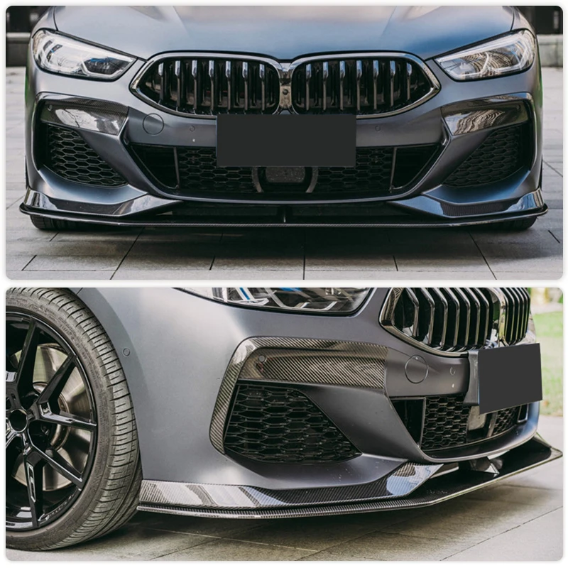 Car Front Bumper Fog Lamp Covers for BMW 8 Series G14 G15 G16 M Sport F93 M8 2018-2022 Air Vent Trims Covers Real Carbon Fiber