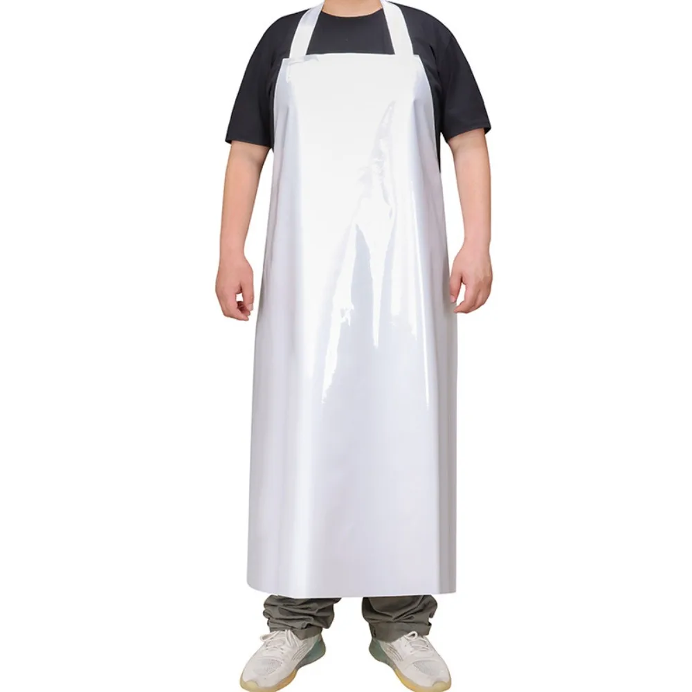 Odorless TPU Oil Resistant Apron Extra Wide Shoulder Straps Heat-Resistant Waterproof Dishwasher Apron Transparent Black