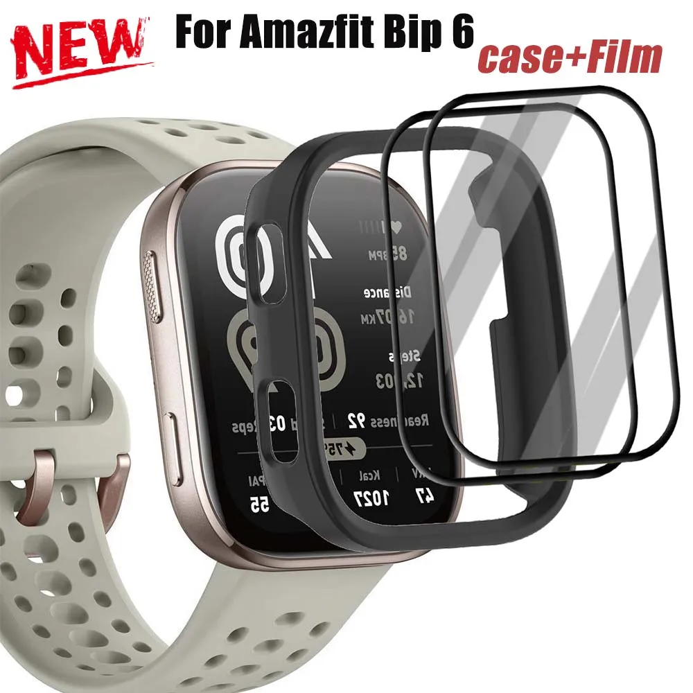 PC Case+Composite film For Amazfit Bip 6 HD Clear Protective Films Screen Protector Cover for Amazfit Bip6 Shell Accessories