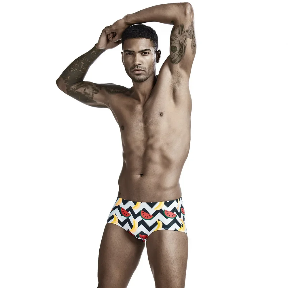 

Men's Swimming Trunks Summer Seaside Beach Board Shorts Fashion Printed Beachwear Swimsuits Youth Hot Spring Swim Pants Swimwear