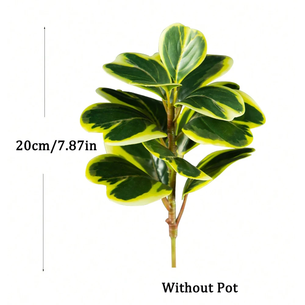 20–37 cm künstlicher Herzblatt-Ficus-Baum, gefälschte Banyan-Baumblätter, Kunststoff-Gummi-Zweig für Zuhause, Büro, Balkon, Garten, Dekoration – Detail 11