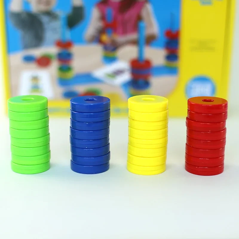 Two people four people play magnetic ring colored magnet suspension children's mind training board game