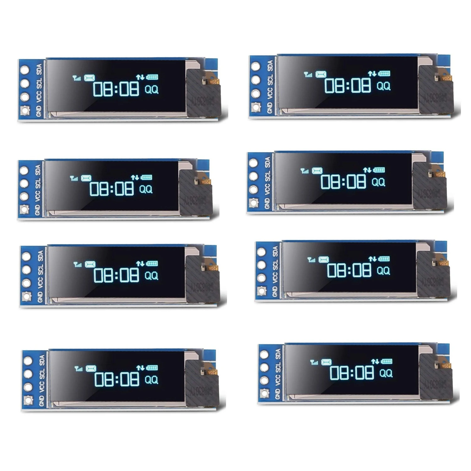 

8Pcs OLED Module 0.91" White/Blue 128X32 OLED LCD LED Display Module IIC Communicate for Ardunio 0.91 Inch OLED Module