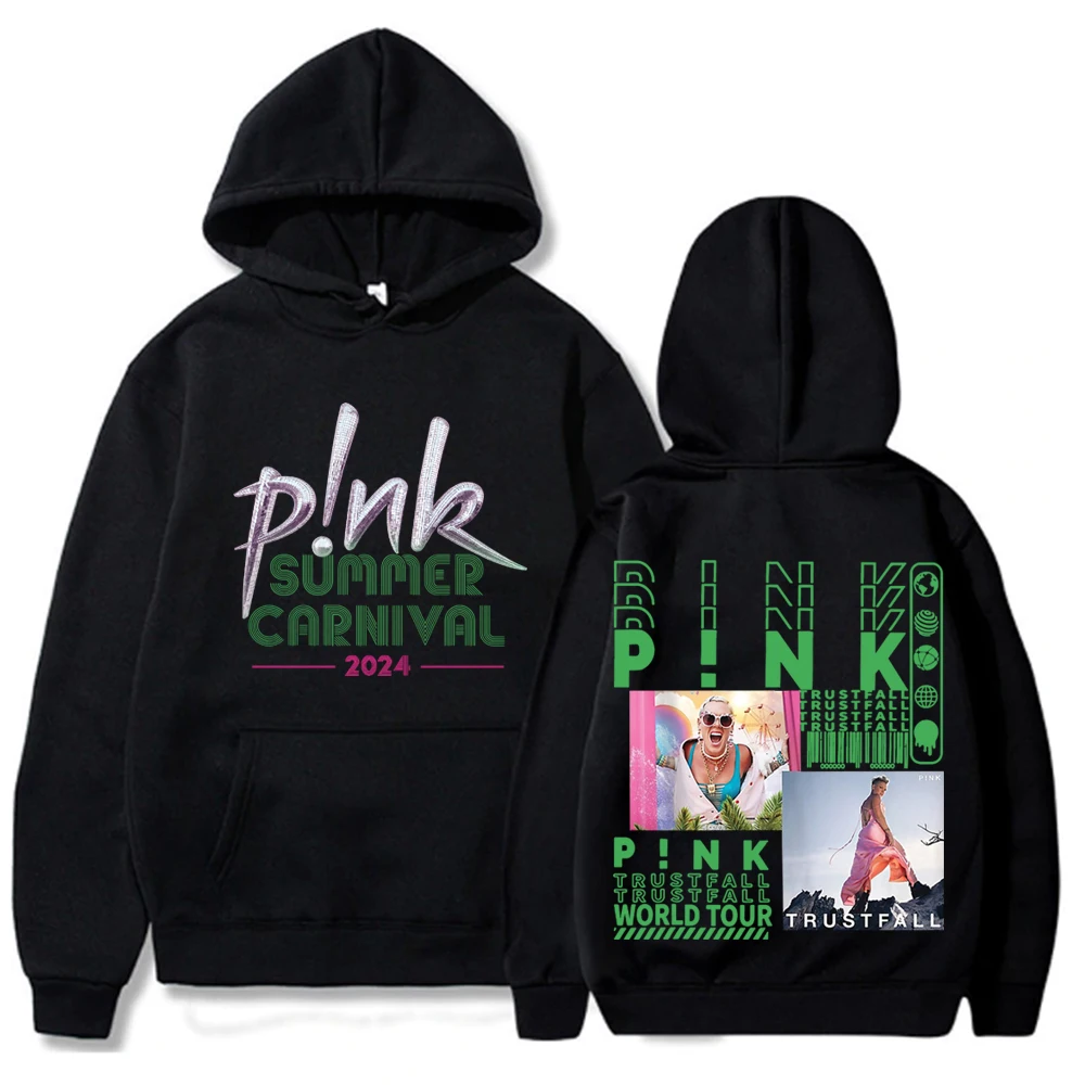 P!nk Pink Album Singer Summer Carnival 2024 Tour Merch Hoodies Trustfall Album Concert Tops