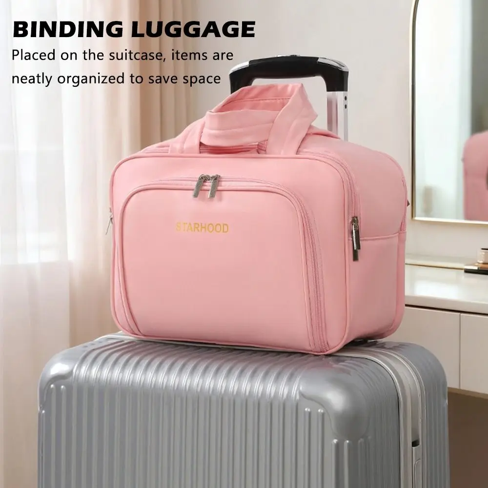 

Косметичка большой емкости, водонепроницаемый органайзер для макияжа, сумка для туалетных принадлежностей, ручная сумка для хранения косметики с несколькими отделениями