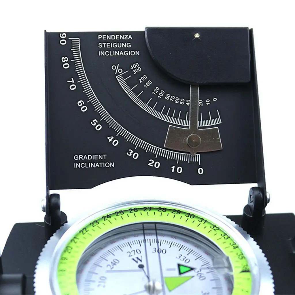 Aluminum Alloy Army Compass with Map Ruler and Vertical Lubber Line for Survival Camping and Boating