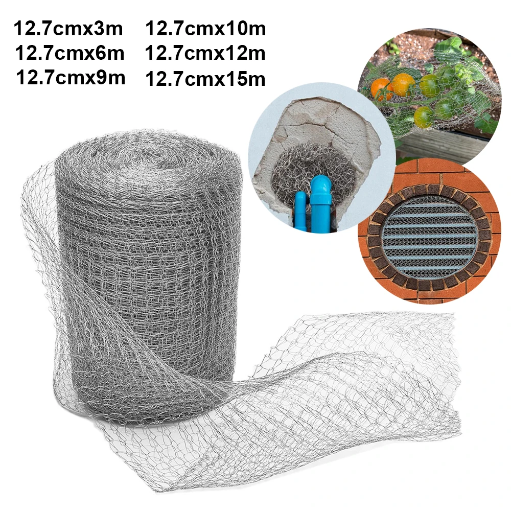 

15-3 Meters Wire Mesh Hole Fill Fabric Stainles Steel Gaps Blocker Easy to Work with Flexible Stretchy Hardware Perfect Filler