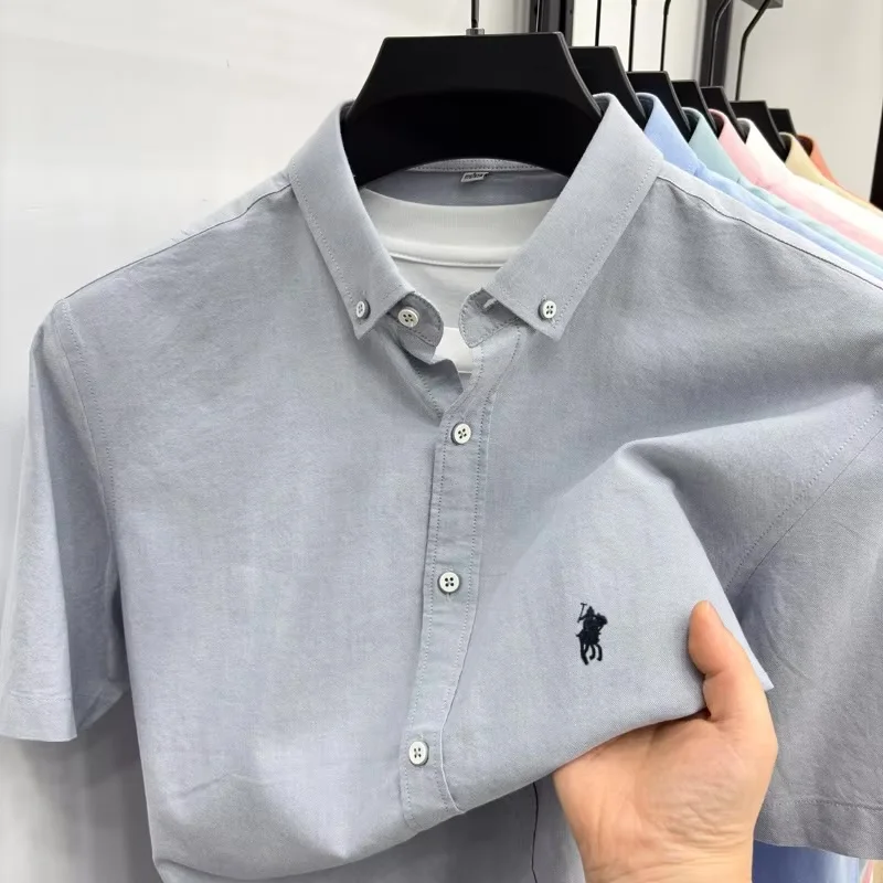 Designer-Marken-Kurzarmhemd 100% Baumwolle Herren Sommer High-End Pony-Stickerei Mode Golf Business Casual Komfortables Oberteil