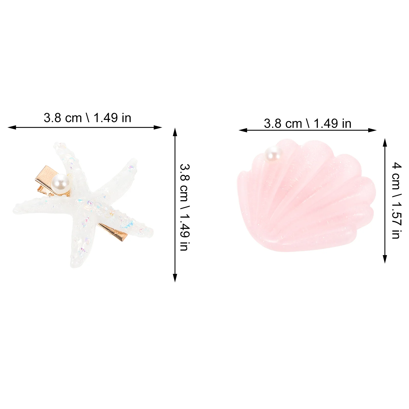 8 Pcs Ocean Shell Starfish Hair Clip Girl Pin Barrettes for Women Plastic Clips