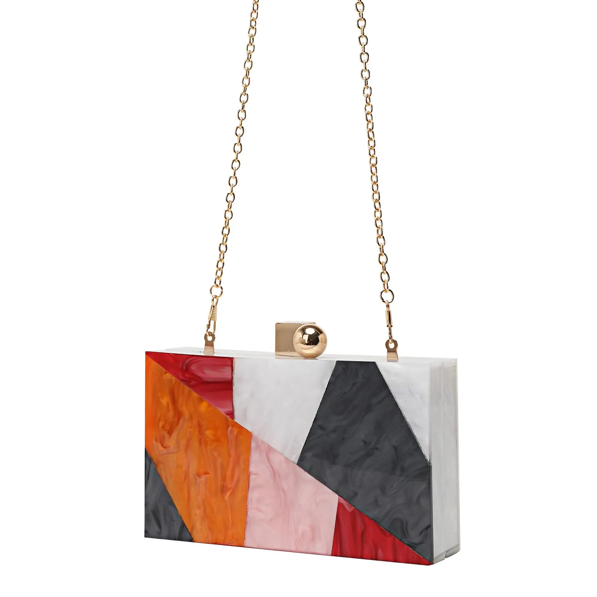 

Цветной акриловый клатч для ужина, вечеринки, свадьбы, сумка-клатч с цепочкой, сумка через плечо, Bolsas De Mujer, Vestido De Noche Fiesta Lujo