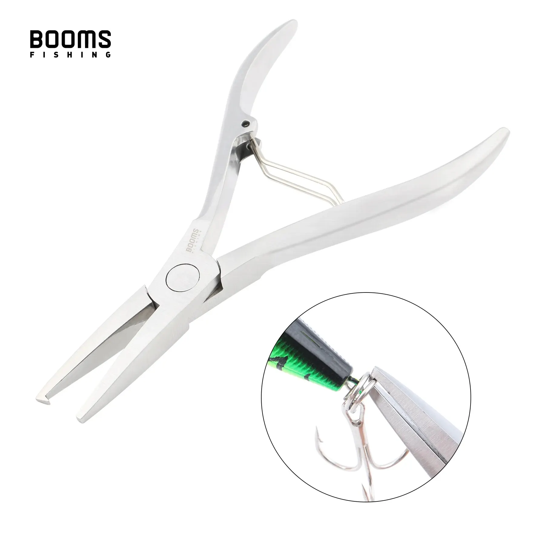 Booms Fishing SR4 Fishing Split Ring Pliers,Stainless Steel Texas Tackle Split Ring Pliers,Saltwater Resistant Fishing Tools