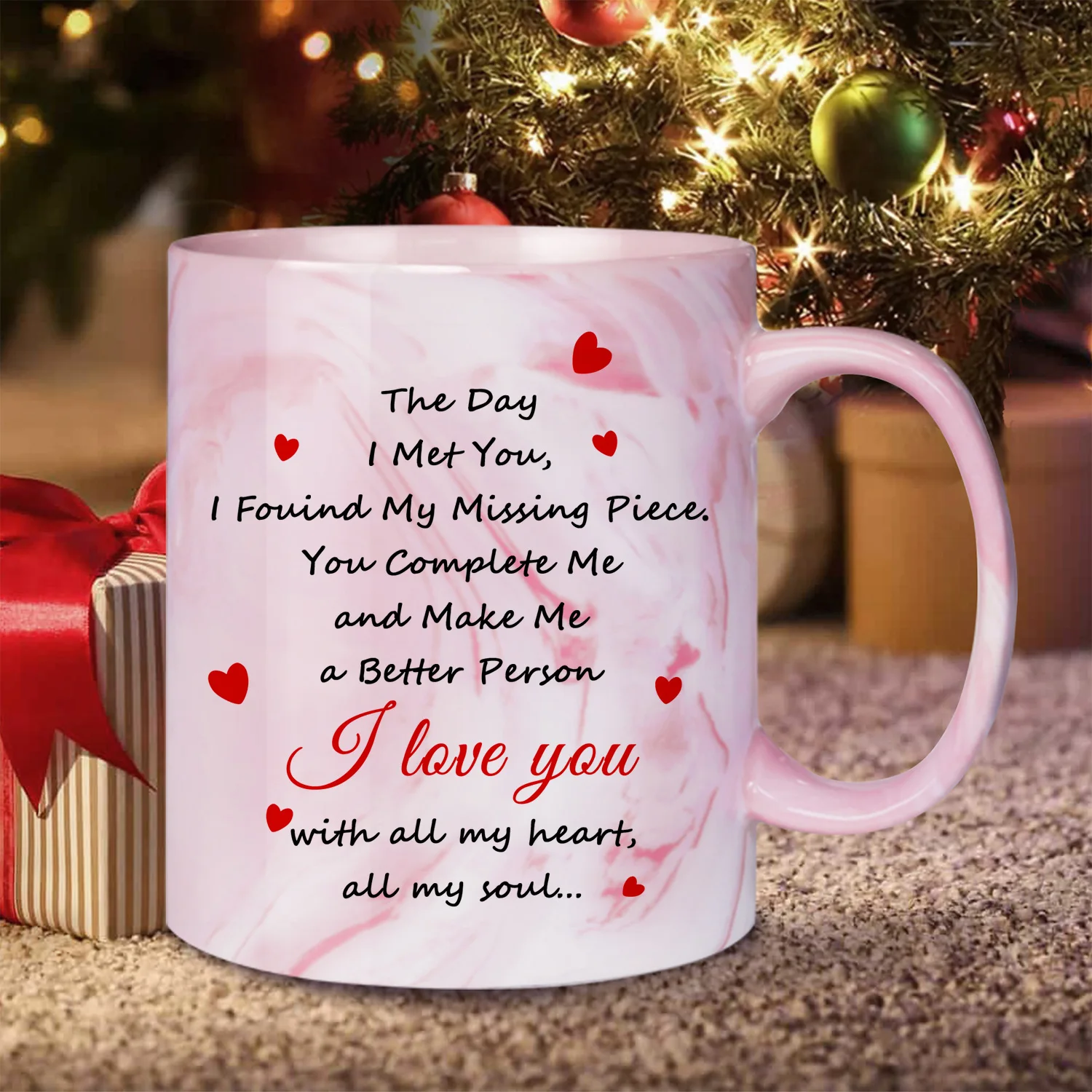 1pc,I Love You Coffee Cup,Valentines Day Gifts For Her, Romantic Gifts For Anniversary, Birthday Gifts,11oz (Pink Marble)