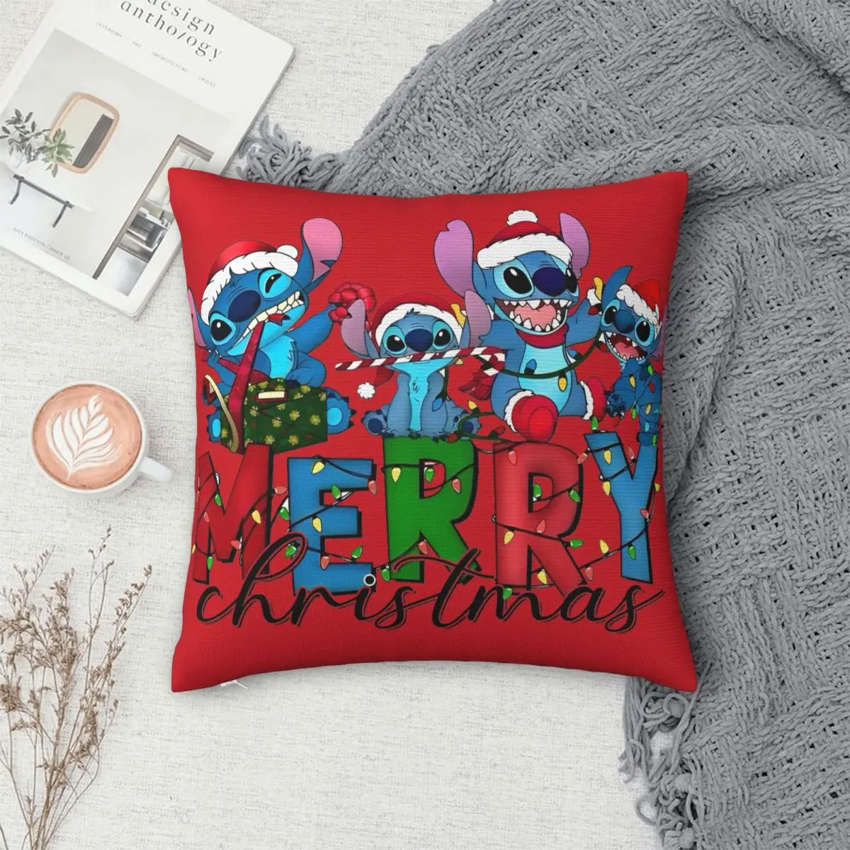 لطيف غرزة ساحة أكياسها عيد ميلاد سعيد غطاء الوسادة خمر وسادة رمية مزخرفة غطاء للمنزل 45x45 سنتيمتر