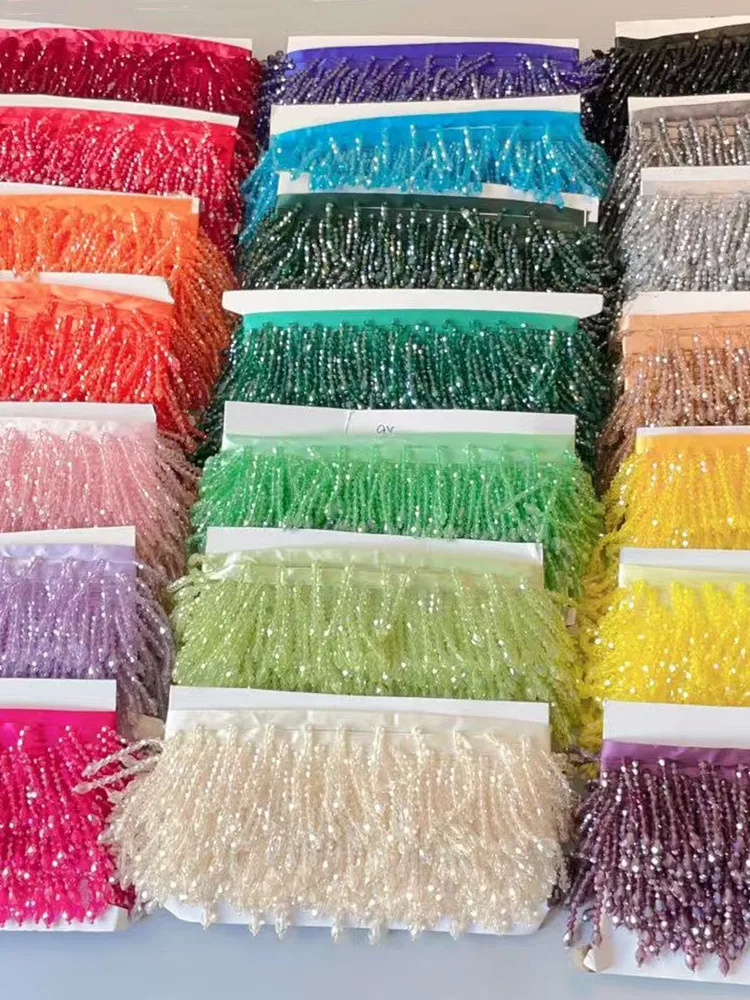 22 kleuren kristallen kwastjes kralen kanten rand. Kwastje kant decoratie schoenen ornamenten veelkleurig hangend kralengordijn - afbeelding 2