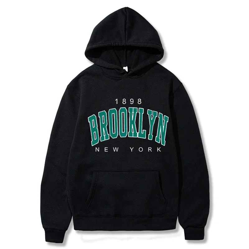 

Men's And Women's Long Sleeves 1898 New York Printed Women Hoodies Fashion Fleece Hoody Creativity Pullover Clothing