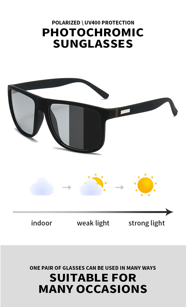 Mode photo chrome polarisierte Sonnenbrille Männer Frauen Vintage quadratische Sonnenbrille Mann Marke Designer Fahren Angeln UV400 Brillen – Detail 2