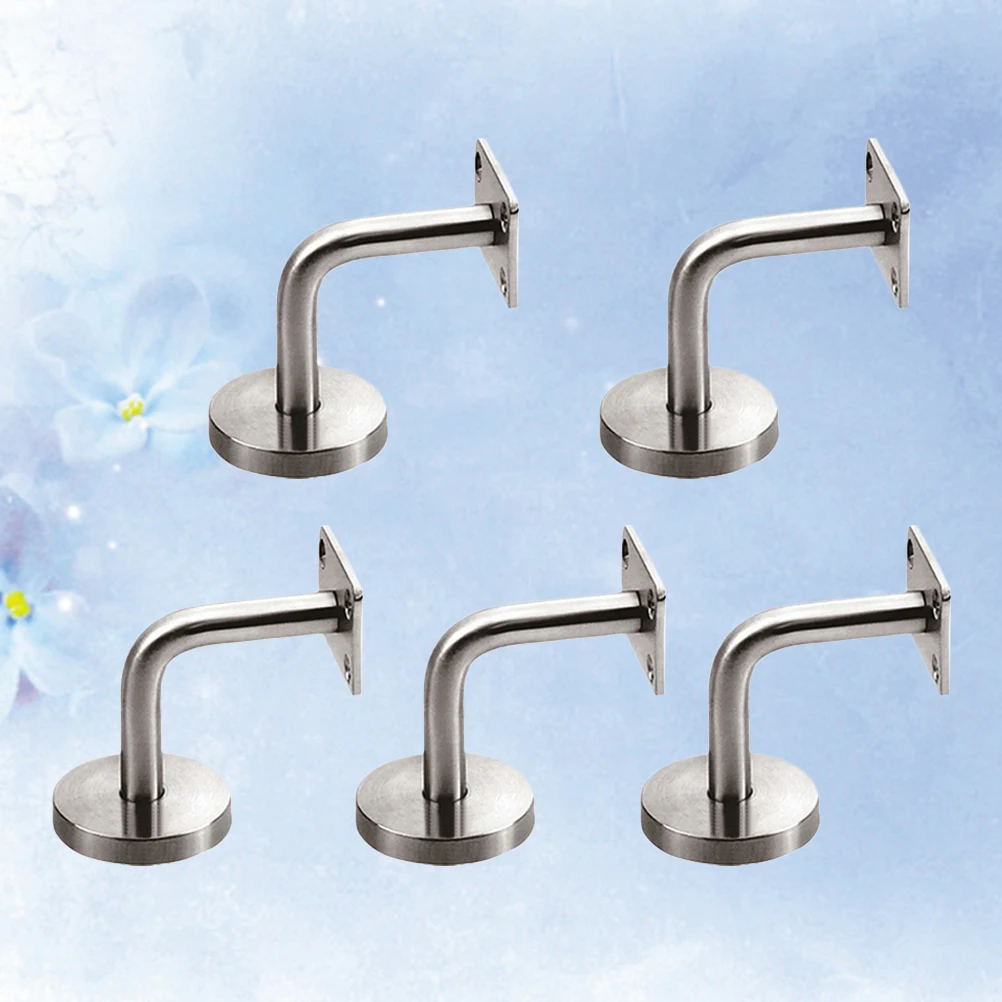 

5pcs Stainless Steel Handrail Brackets Wall Mounted Support Corrosion Resistant Durable Easy Install Bathroom Hotel Restaurant