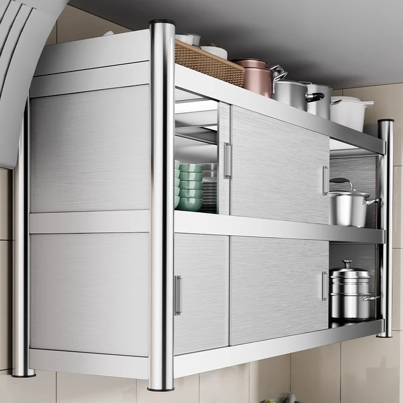 Kitchen stainless steel, rack, wall-mounted, multi-functional wall-mounted cabinet