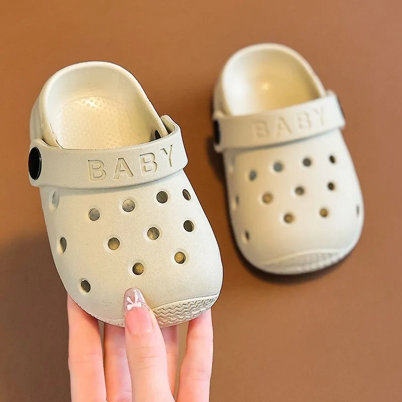 

Non Slip Thick Cushioned Hole in One Kids Sandals for Indoor Outdoor Anti Slip Toe Cap Beach Shoes for Boys Girls Summer 2026