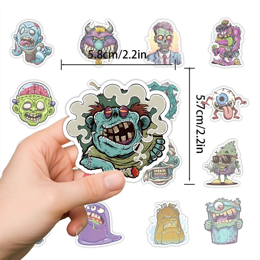 

10/30/50pcs Horror Monster Zombie Graffiti Stickers Cartoon Halloween Decals Decoration Motorcycle Phone Luggage Sticker Packing