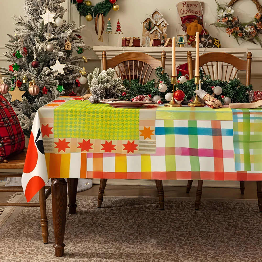 Red Polka Dot Mushroom Table Cloth Waterproof Tablecloth Spill Proof Table Cloth, Wipe Clean Table Cloth for Dining Camping