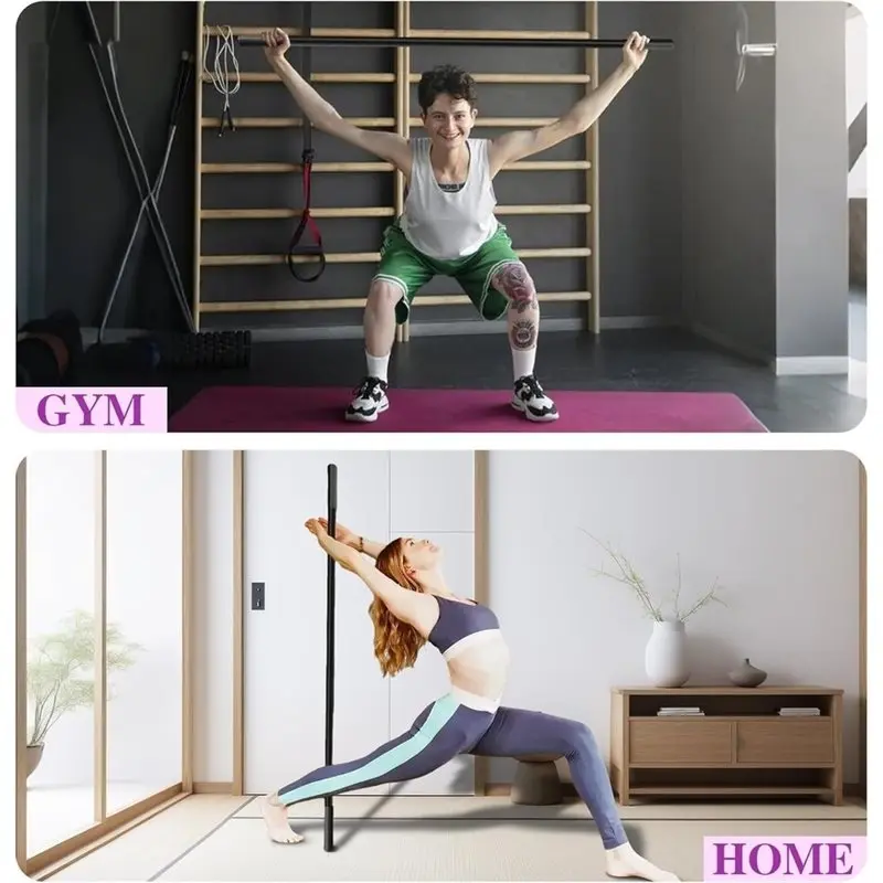 AA20-5Ft Yoga Stick -Sturdy Steel Adjustable Stretching Stick For Mobility,Flexibility & Balance Non-Slip Ends & Foam Handles