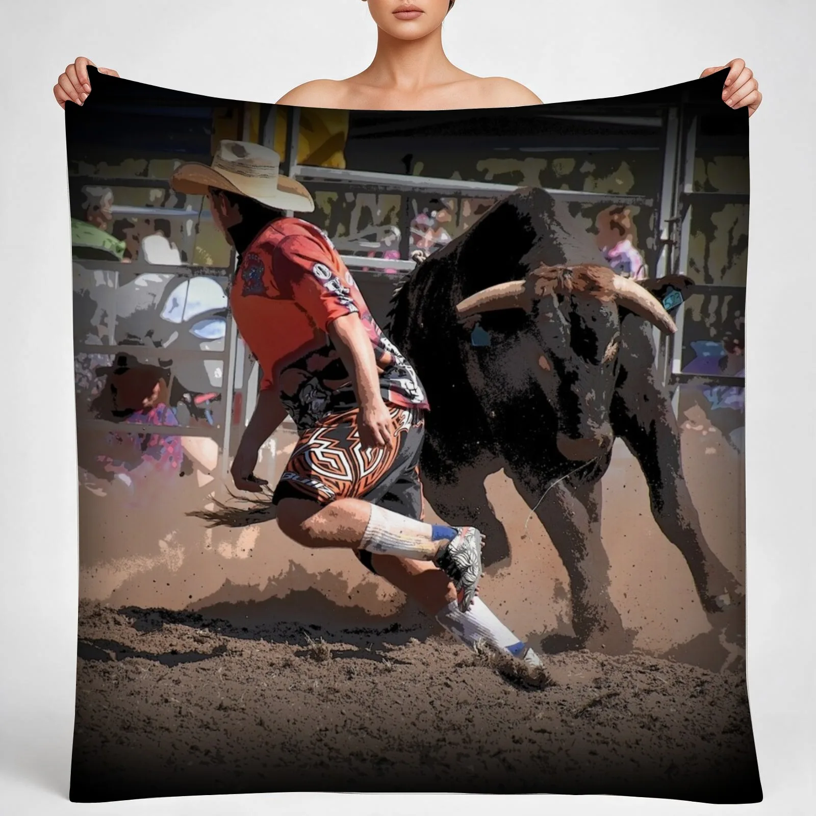 RODEO CLOWNS, RODEO BULL FIGHTERS, RODEO Throw Blanket couch cozy soft plush fuzzy picnic outdoor blanket