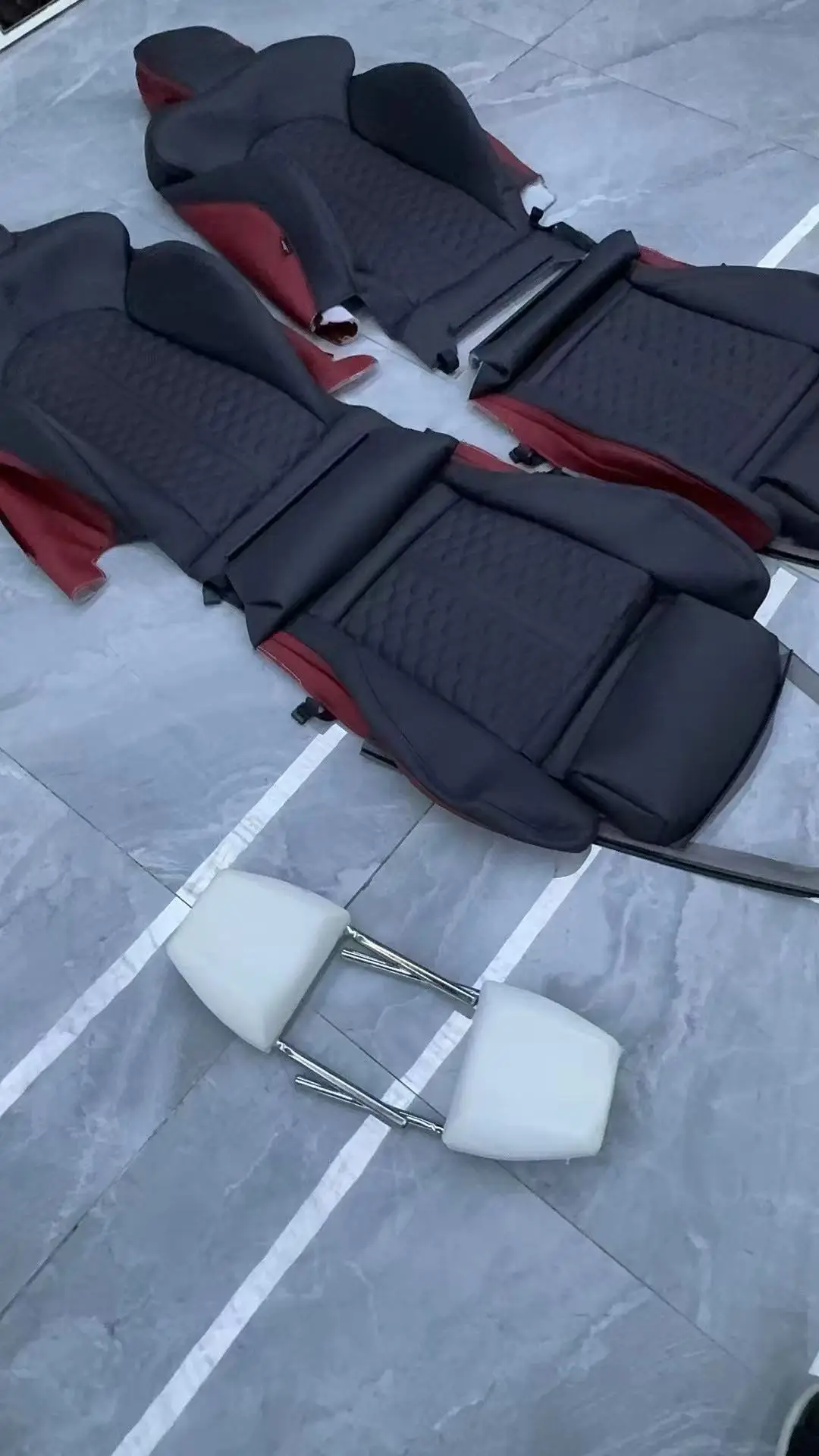 اكسسوارات السيارات الداخلية دلو مقاعد رياضية وسادة مخصصة أغطية جلد الرياضة سباق مقعد ل RS A4 A5 A6 A7 Q3 Q5L Q8