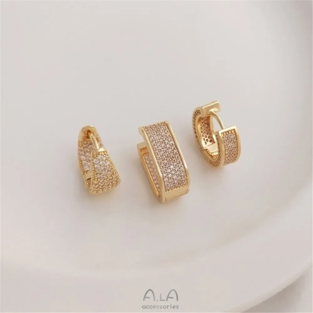 

Micro-inlaid with Zirconium Fashion Earrings 14K Wrapped in Gold Round Oval Drop-shaped Earrings Advanced Ear Accessories E243