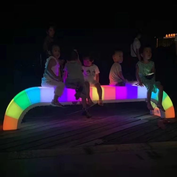 Pulse Bench Lounge Chair Kid Children Amusement Park Seats Interaction Luminous Chaise Longue Impluse Lightning