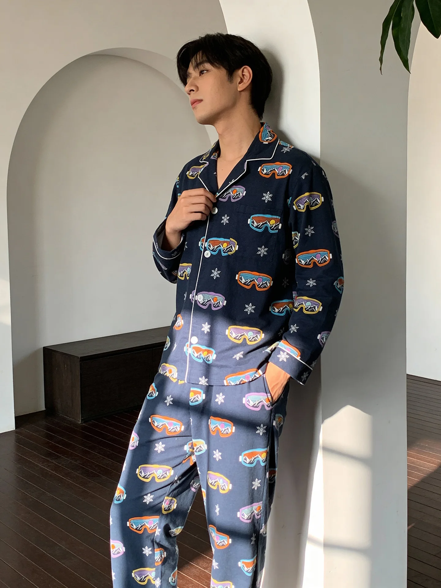pjsawage-set-di-pigiami-da-uomo-in-cotone-spesso-ideale-per-l’autunno-e-l’inverno-abbigliamento-da-casa-morbido-e-delicato-sulla-pelle-con-maniche-lunghe-e-pantaloni