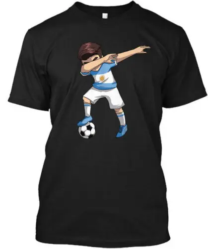 Dabbing Soccer Argentina Jersey T-Shirt Made in the USA Size S to 5XL