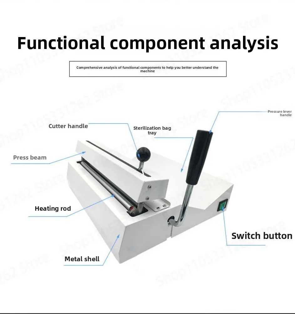 Sterilization Bag Sealer, Medical Packaging Sealing Machine for Oral Clinic Material Pouches