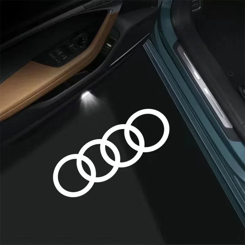 2 pçs led logotipo da porta do carro luz de boas-vindas para audi a4 b5 b6 b7 b8 b9 a1 a3 8v 8p 8l a6 c7 a5 a7 a8 q3 q5 q7 tt s3 s6 sline quattro