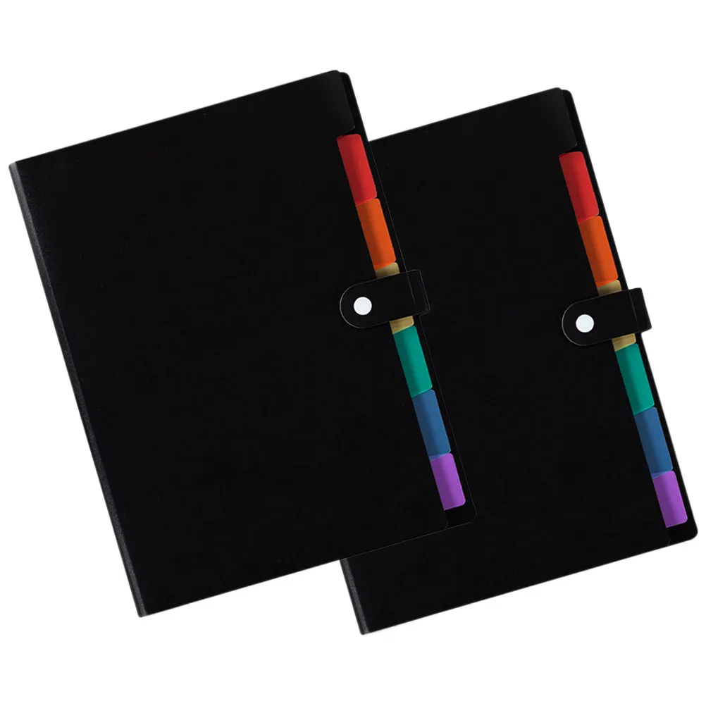 

2Pcs File Folder Multi Layer Large Capacity Expanding Accordion File Holder Portable Document Organizer Lightweight Office
