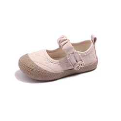 Autunno primavera bambini appartamenti in pelle bambino simpatico cartone animato coniglio Design scarpe piccola principessa autunno scarpe Casual