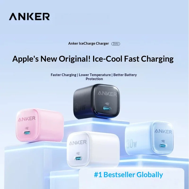 30w Anker Pd Fast Charger Ice Sensing Usb C Wall Charger For Phone 16 Pro Max Phone 15 Pro Portable Mobile Phone Power Adapter
