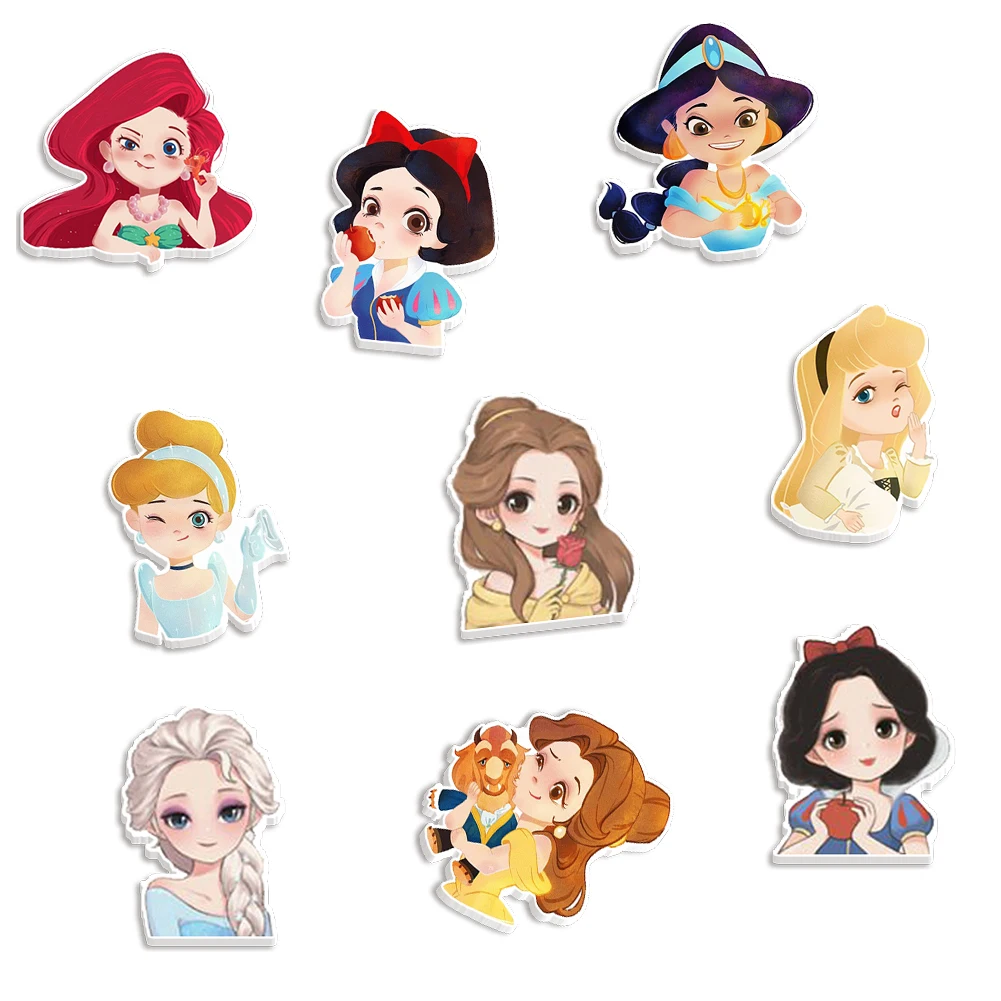 Disney Princess Series Resin Charms Planar Flat for Hairpin Phone Case BangleDIY Bow Craft Supplies Phone Decorations 10Pcs/lots