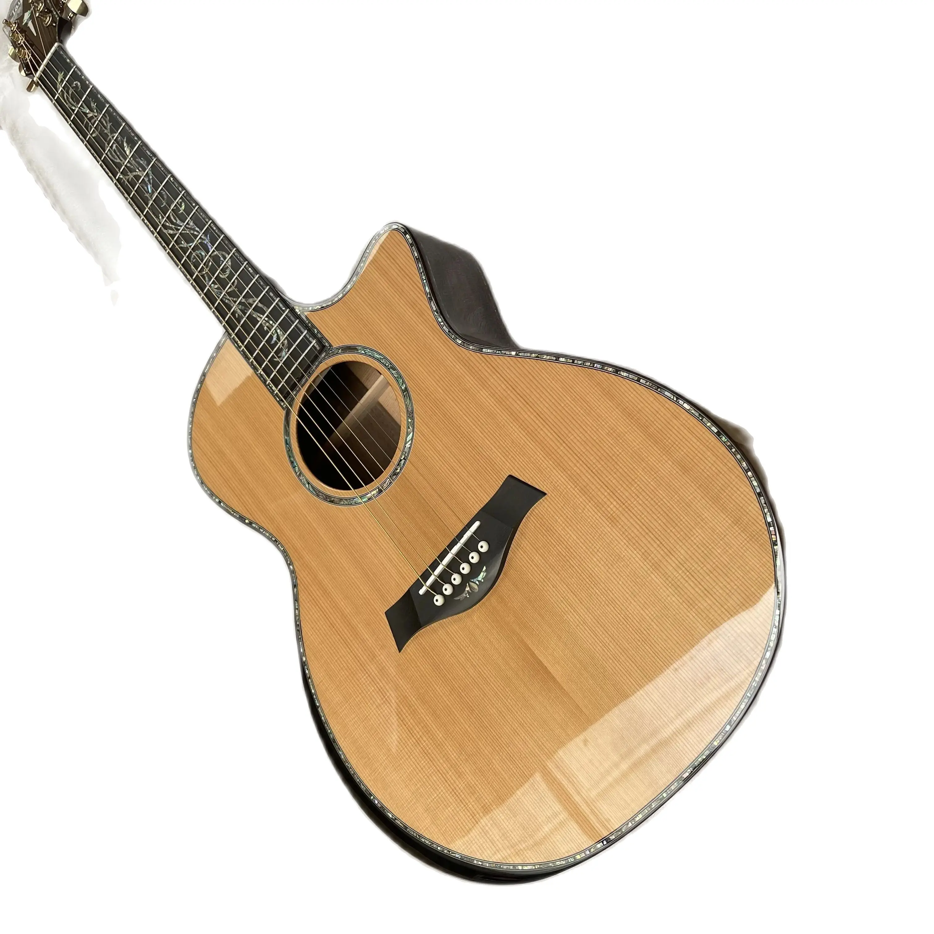 

In Stock New 41# PS14 Acoustic Guitar Solid Wood Abalone Inlay/Binding Ebony Fretboard Bone Nut/Saddle In Natural sp14 230608